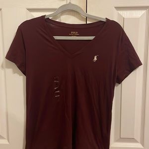 Women’s burgundy Polo V-neck